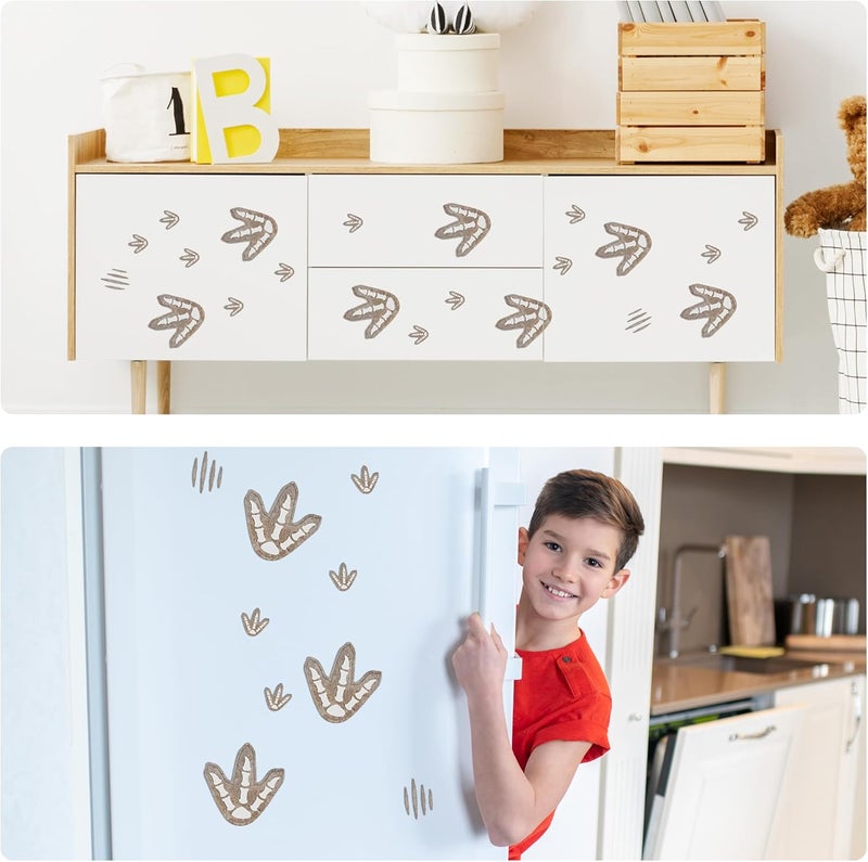 Robmoda Glow in The Dark Dinosaur Footprints Wall Decals, Peel and Stick Cute Dino Track Stickers for Kids, Removable Dinosaur Wall Stickers for Baby Nursery Bedroom (Blue) - Image 5